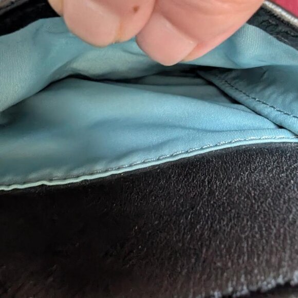 COLE HAAN ALEXA BLACK LEATHER BAGUETTE BUCKLE SHOULDER BAG - Picture 7 of 12